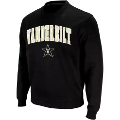 Men's Colosseum Black Vanderbilt Commodores Arch & Logo Crew Neck Sweatshirt