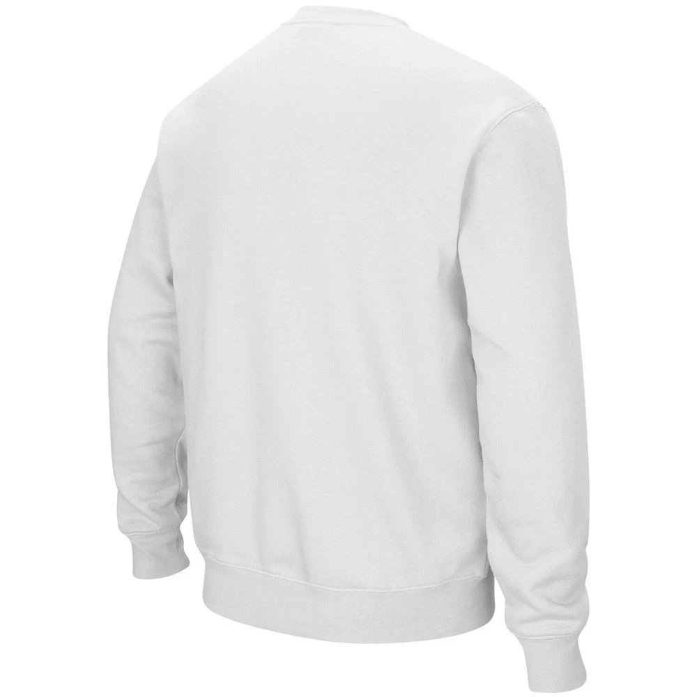 Men's Colosseum White Auburn Tigers Arch & Logo Crew Neck Sweatshirt - Image 4