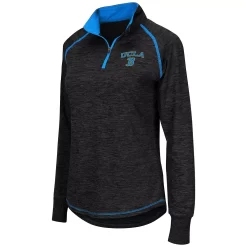 Women's Colosseum Black UCLA Bruins Bikram 1/4 Zip Long Sleeve Jacket