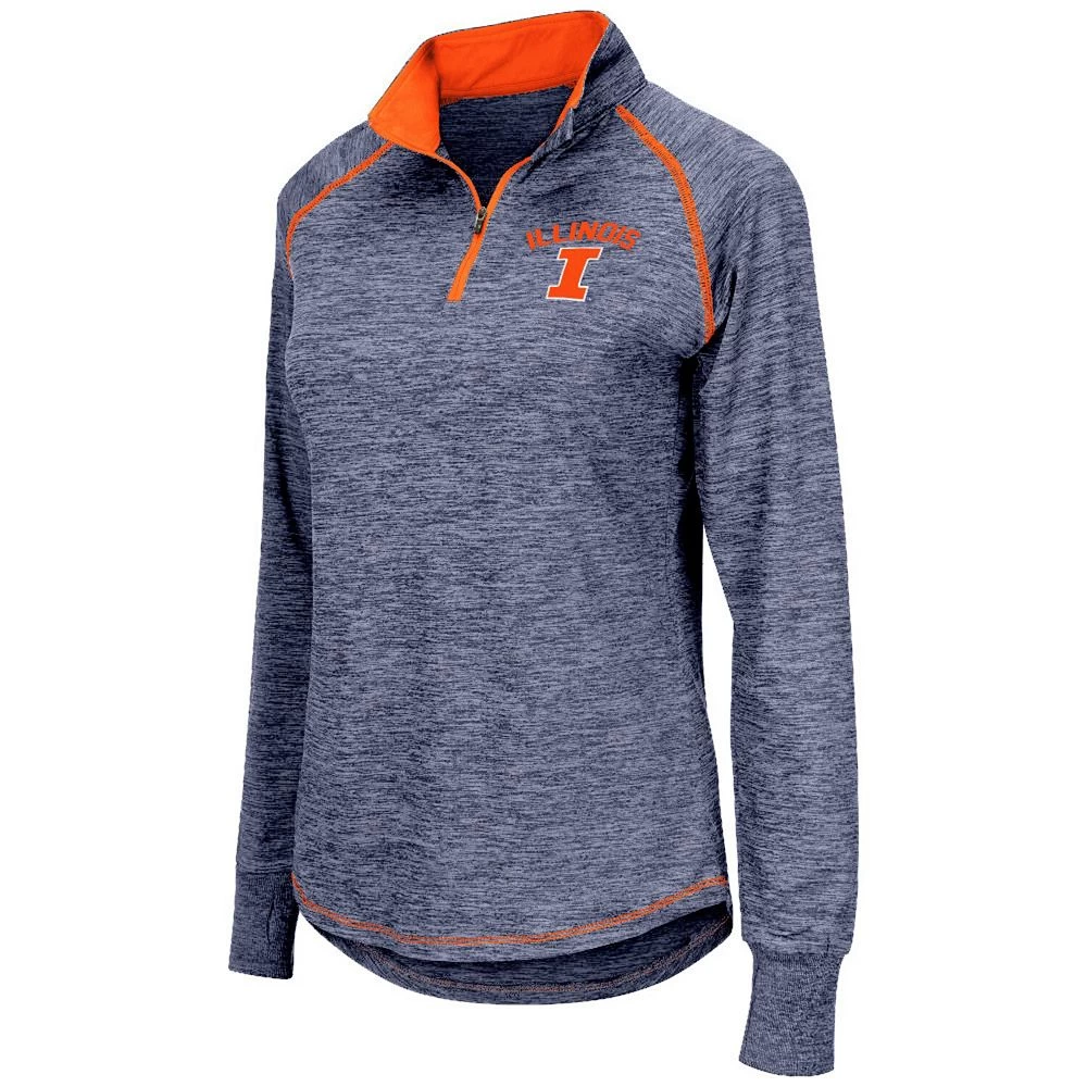 Women's Colosseum Navy Illinois Fighting Illini Bikram Quarter-Zip Long Sleeve Jacket - Image 2