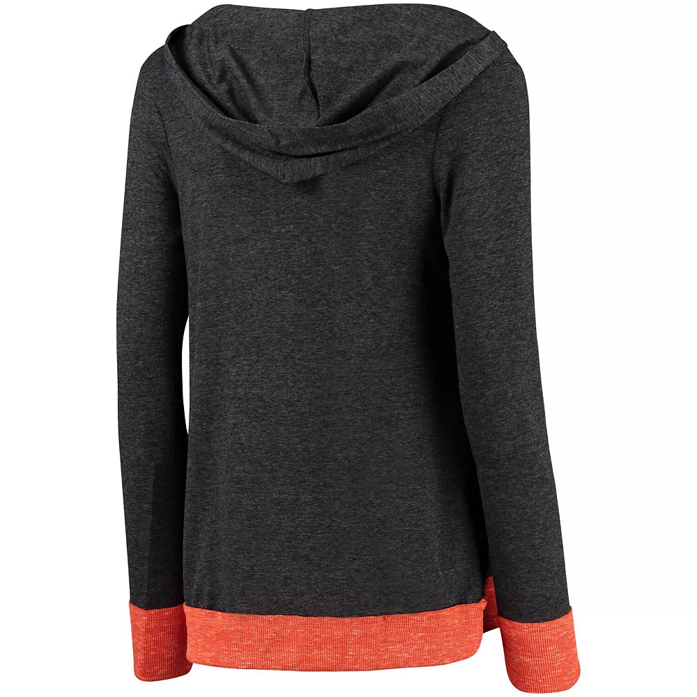 Women's Colosseum Charcoal Clemson Tigers Steeplechase Open Hooded Tri-Blend Cardigan - Image 3