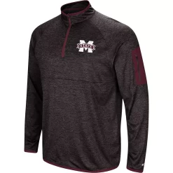 Men's Colosseum Black Mississippi State Bulldogs Amnesia Quarter-Zip Pullover Jacket