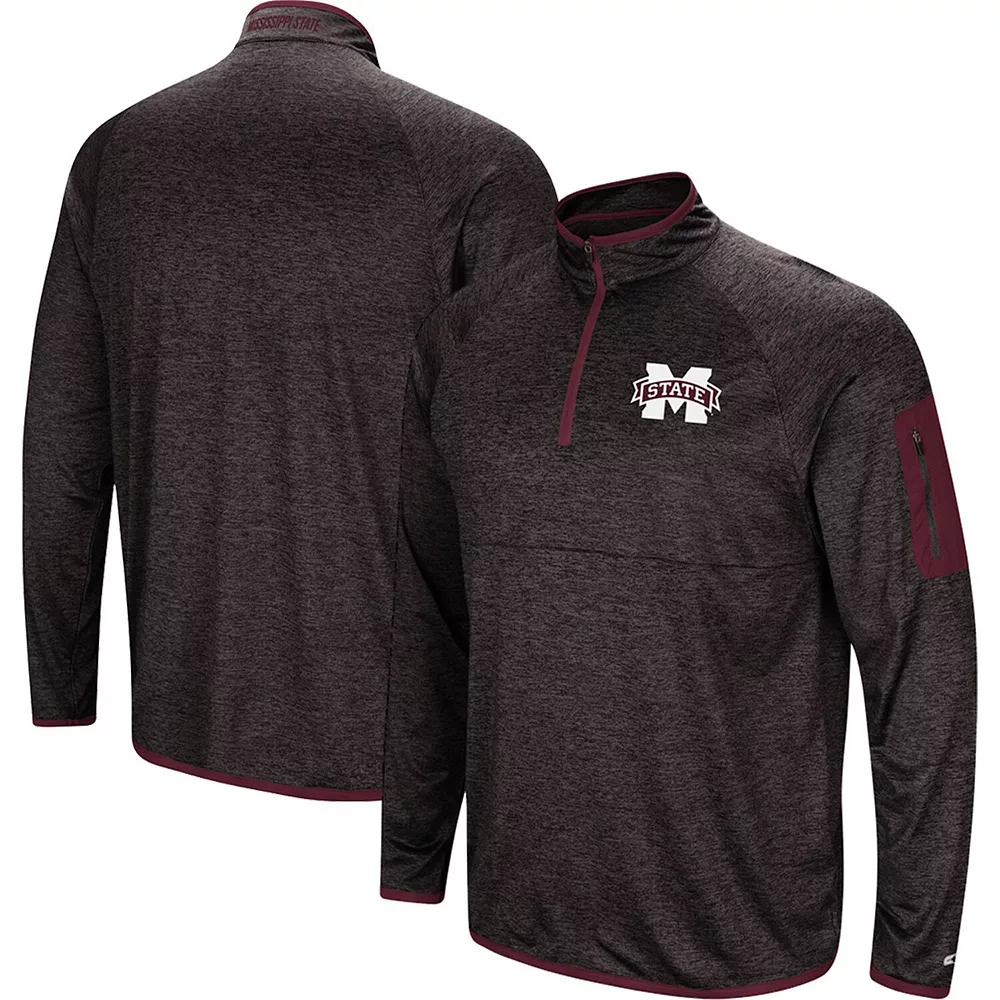 Men's Colosseum Black Mississippi State Bulldogs Amnesia Quarter-Zip Pullover Jacket - Image 2