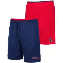 Men's Colosseum Red/Navy Ole Miss Rebels Wiggum Reversible Shorts
