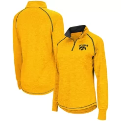 Women's Colosseum Gold Iowa Hawkeyes Bikram Quarter-Zip Pullover Jacket