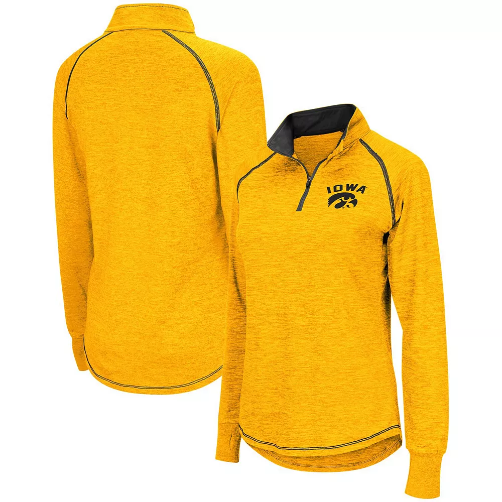Women's Colosseum Gold Iowa Hawkeyes Bikram Quarter-Zip Pullover Jacket - Image 2