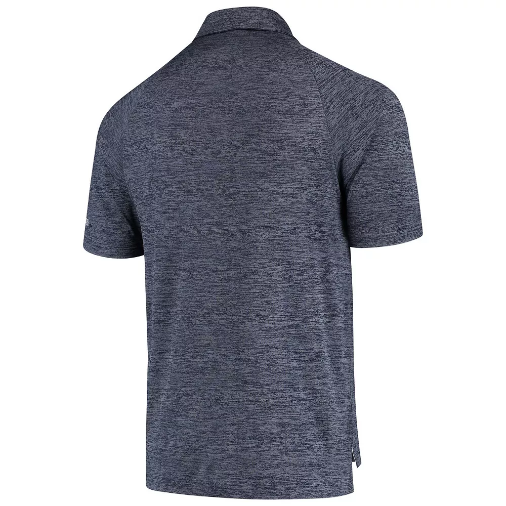 Men's Colosseum Heathered Navy BYU Cougars Down Swing Polo - Image 4