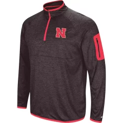 Men's Colosseum Black Nebraska Huskers Amnesia Quarter-Zip Pullover Jacket