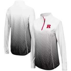 Women's Colosseum Black Rutgers Scarlet Knights Magic Ombre Quarter-Zip Raglan Jacket