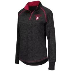 Women's Colosseum Black Stanford Cardinal Bikram 1/4 Zip Long Sleeve Jacket