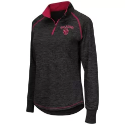 Women's Colosseum Black Oklahoma Sooners Bikram 1/4 Zip Long Sleeve Jacket