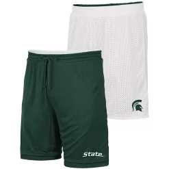 Men's Colosseum White/Green Michigan State Spartans Wiggum Reversible Shorts