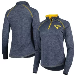 Women's Colosseum Navy West Virginia Mountaineers Bikram 1/4 Zip Long Sleeve Jacket