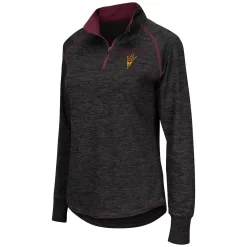 Women's Colosseum Black Arizona State Sun Devils Bikram 1/4 Zip Long Sleeve Jacket