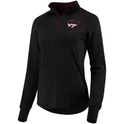 Women's Colosseum Black Virginia Tech Hokies Bikram 1/4 Zip Long Sleeve Jacket