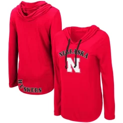 Women's Colosseum Scarlet Nebraska Huskers My Lover Long Sleeve Hoodie T-Shirt