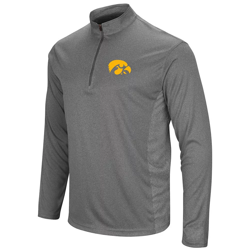 Men's Colosseum Heathered Black Iowa Hawkeyes Audible Windshirt Quarter-Zip Pullover Jacket - Image 3