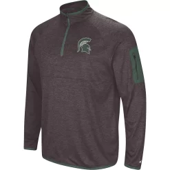 Men's Colosseum Black Michigan State Spartans Amnesia Quarter-Zip Pullover Jacket