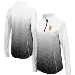 Women's Colosseum Black Arizona State Sun Devils Magic Ombre Quarter-Zip Raglan Jacket