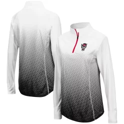 Women's Colosseum Black NC State Wolfpack Magic Ombre Quarter-Zip Raglan Jacket