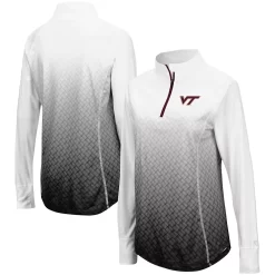 Women's Colosseum Black Virginia Tech Hokies Magic Ombre Quarter-Zip Raglan Jacket