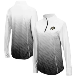 Women's Colosseum Black Colorado Buffaloes Magic Ombre Quarter-Zip Raglan Jacket