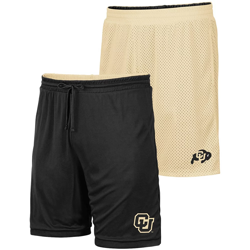 Men's Colosseum Gold/Black Colorado Buffaloes Wiggum Reversible Shorts - Image 2