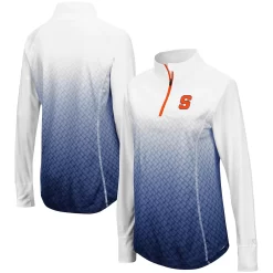 Women's Colosseum Navy Syracuse Orange Magic Ombre Quarter-Zip Raglan Jacket