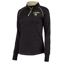 Women's Colosseum Black Army Black Knights Bikram Quarter-Zip Long Sleeve Jacket