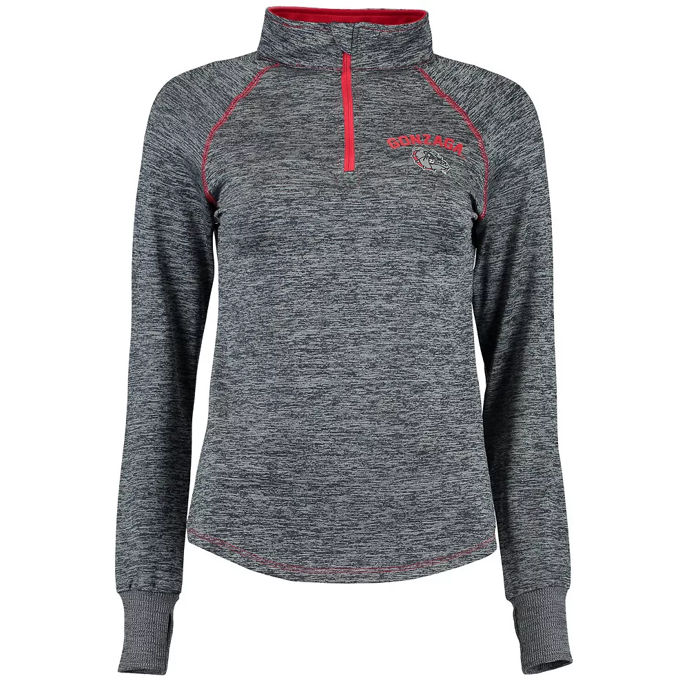 Women's Colosseum Heathered Navy Gonzaga Bulldogs Bikram Quarter-Zip Long Sleeve Jacket