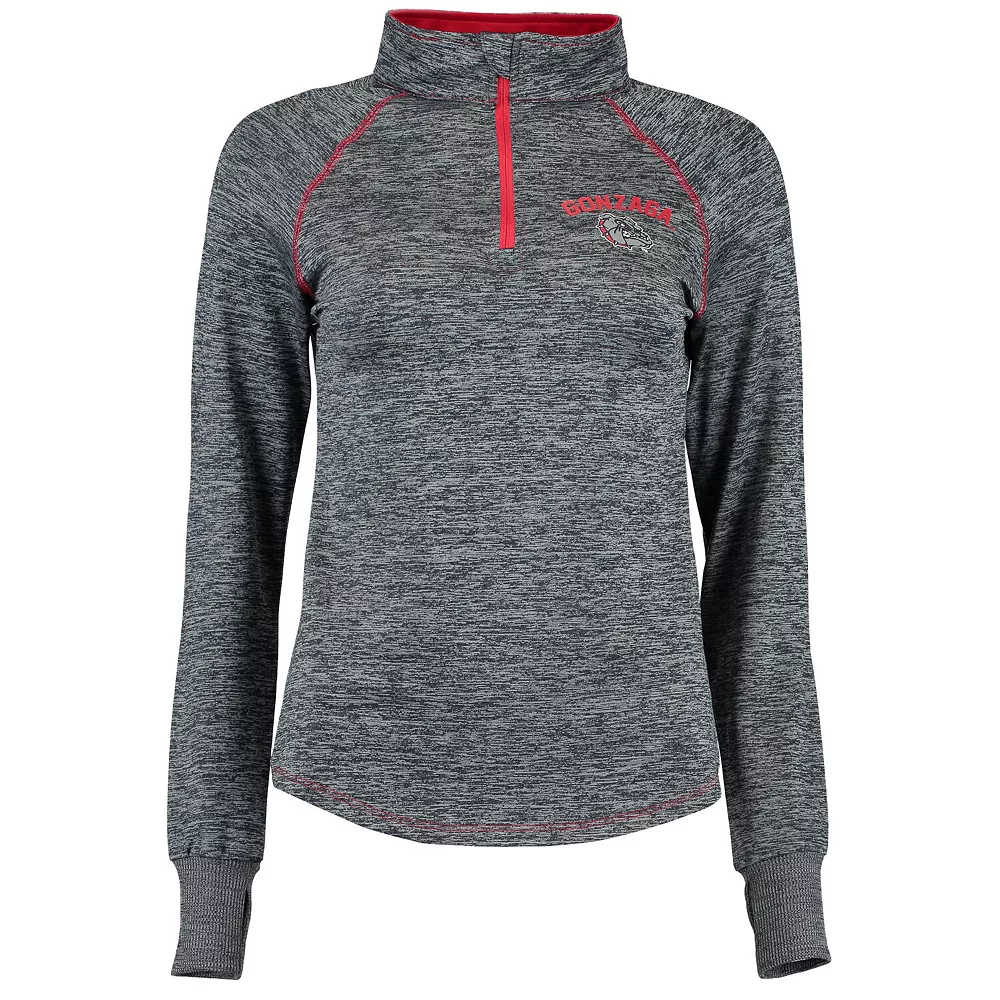 Women's Colosseum Heathered Navy Gonzaga Bulldogs Bikram Quarter-Zip Long Sleeve Jacket - Image 2