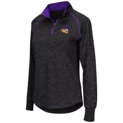 Women's Colosseum Black LSU Tigers Bikram 1/4 Zip Long Sleeve Jacket