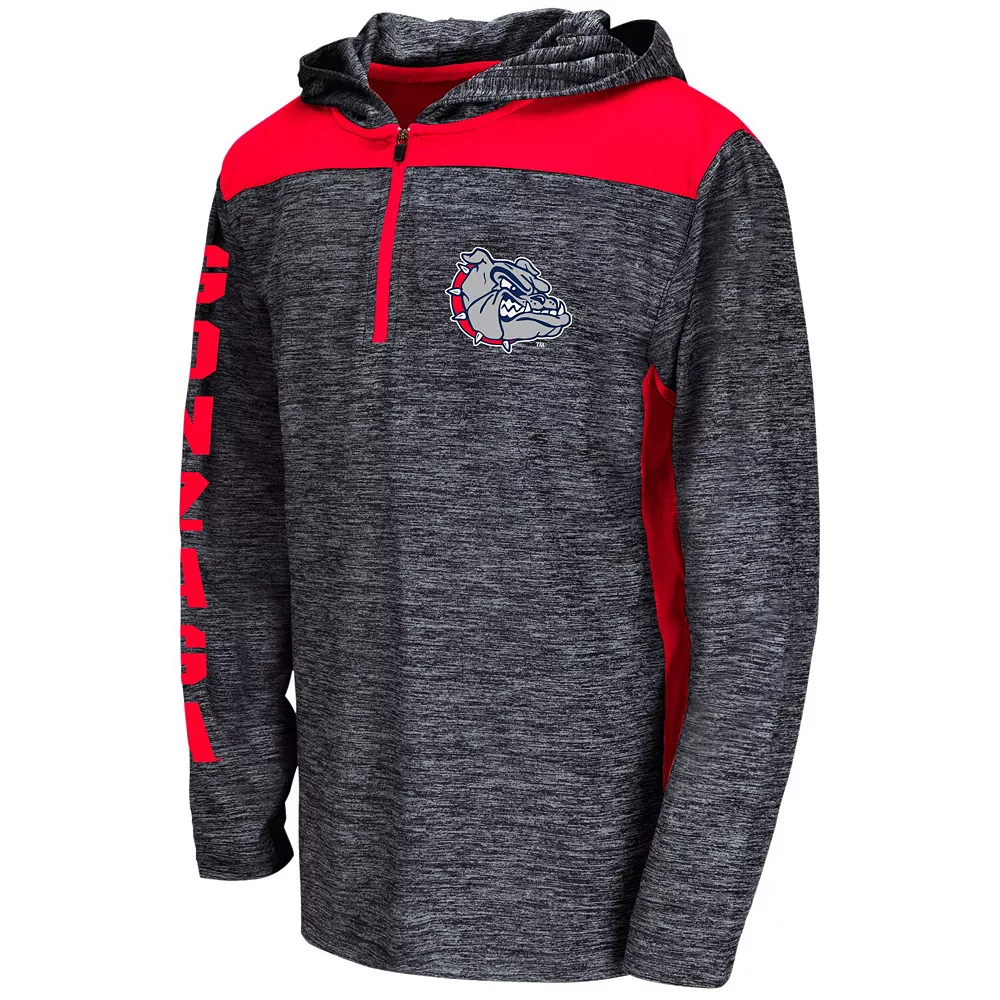 Youth Colosseum Heathered Navy Gonzaga Bulldogs Quick Kick Quarter-Zip Hoodie