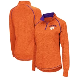 Women's Colosseum Orange Clemson Tigers Bikram Quarter-Zip Pullover Jacket