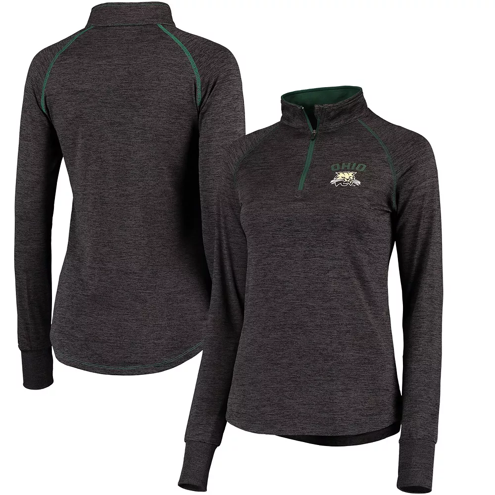 Women's Colosseum Black Ohio Bobcats Bikram Quarter-Zip Jacket - Image 2