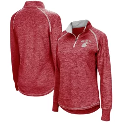 Women's Colosseum Crimson Washington State Cougars Bikram Quarter-Zip Pullover Jacket