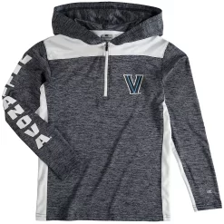 Youth Colosseum Heathered Navy Villanova Wildcats Quick Kick Quarter-Zip Hoodie