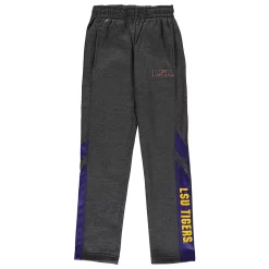 Youth Colosseum Heathered Charcoal LSU Tigers Fleece Pants