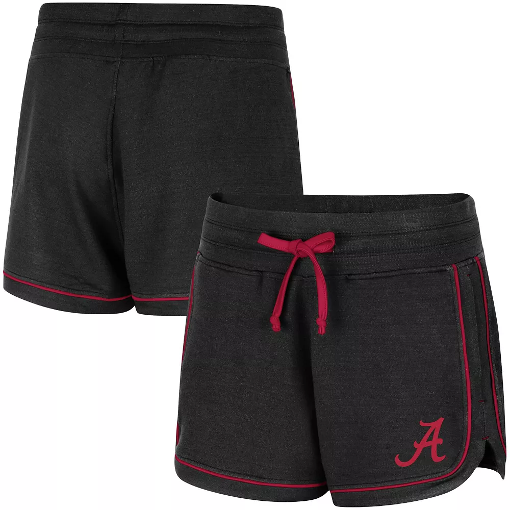 Women's Colosseum Black Alabama Crimson Tide Lil Sebastian Tri-Blend Shorts - Image 2