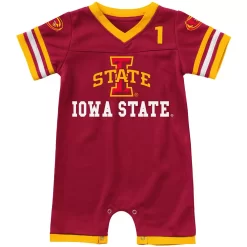 Newborn & Infant Colosseum Crimson Iowa State Cyclones Bumpo Football Logo Romper