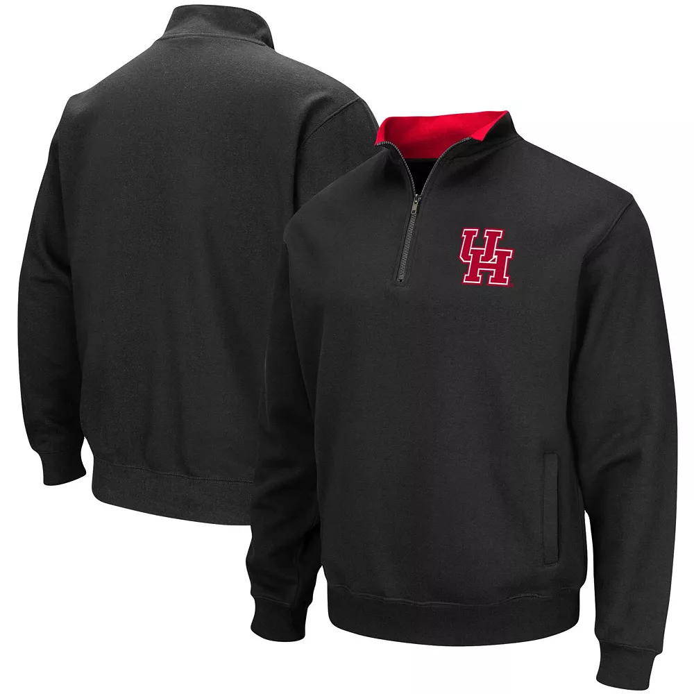 Men's Colosseum Black Houston Cougars Tortugas Logo Quarter-Zip Pullover Jacket - Image 2