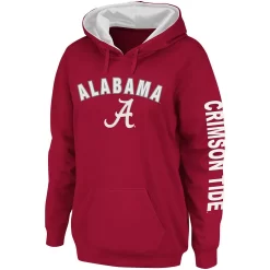 Women's Colosseum Crimson Alabama Crimson Tide Loud And Proud Pullover Hoodie