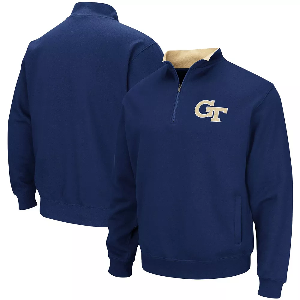 Men's Colosseum Navy Georgia Tech Yellow Jackets Tortugas Logo Quarter-Zip Pullover Jacket - Image 2