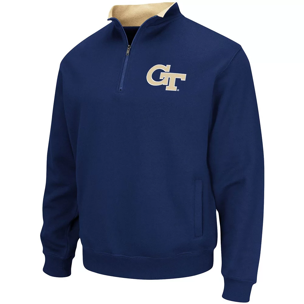 Men's Colosseum Navy Georgia Tech Yellow Jackets Tortugas Logo Quarter-Zip Pullover Jacket - Image 3