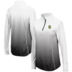 Women's Colosseum Black Baylor Bears Magic Ombre Quarter-Zip Raglan Jacket