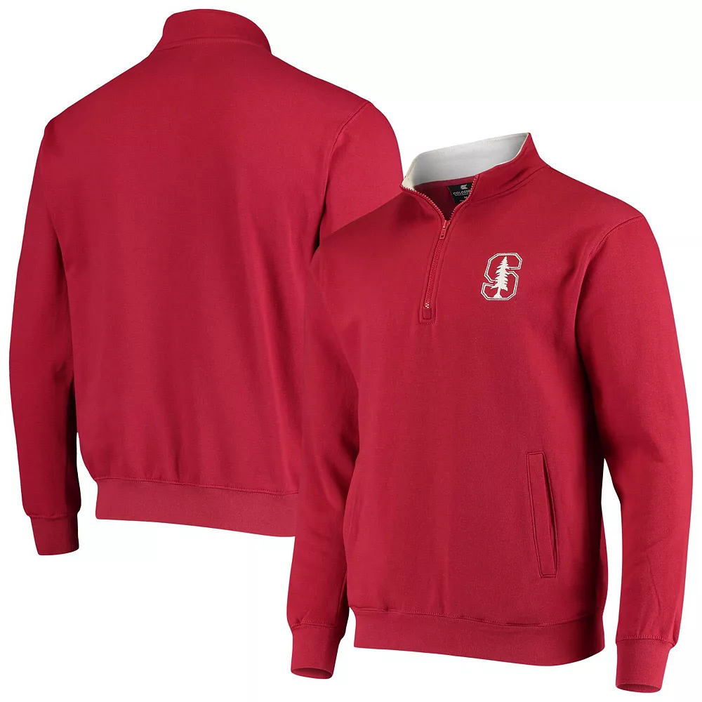Men's Colosseum Cardinal Stanford Cardinal Tortugas Logo Quarter-Zip Jacket