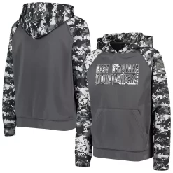 Youth Colosseum Charcoal West Virginia Mountaineers OHT Military Appreciation Digital Camo Raglan Pullover Hoodie