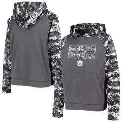 Youth Colosseum Charcoal Auburn Tigers OHT Military Appreciation Digital Camo Raglan Pullover Hoodie