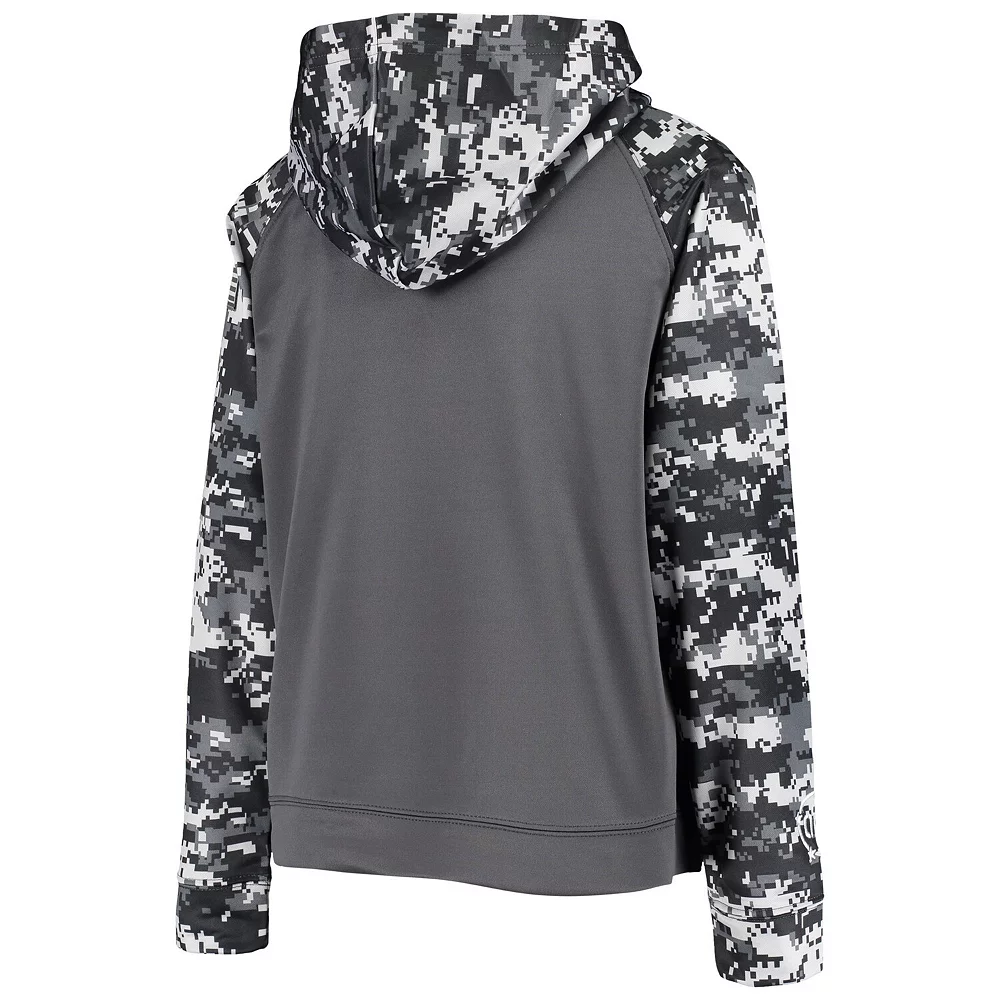 Youth Colosseum Charcoal Auburn Tigers OHT Military Appreciation Digital Camo Raglan Pullover Hoodie - Image 4
