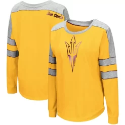 Women's Colosseum Gold Arizona State Sun Devils Trey Dolman Long Sleeve T-Shirt